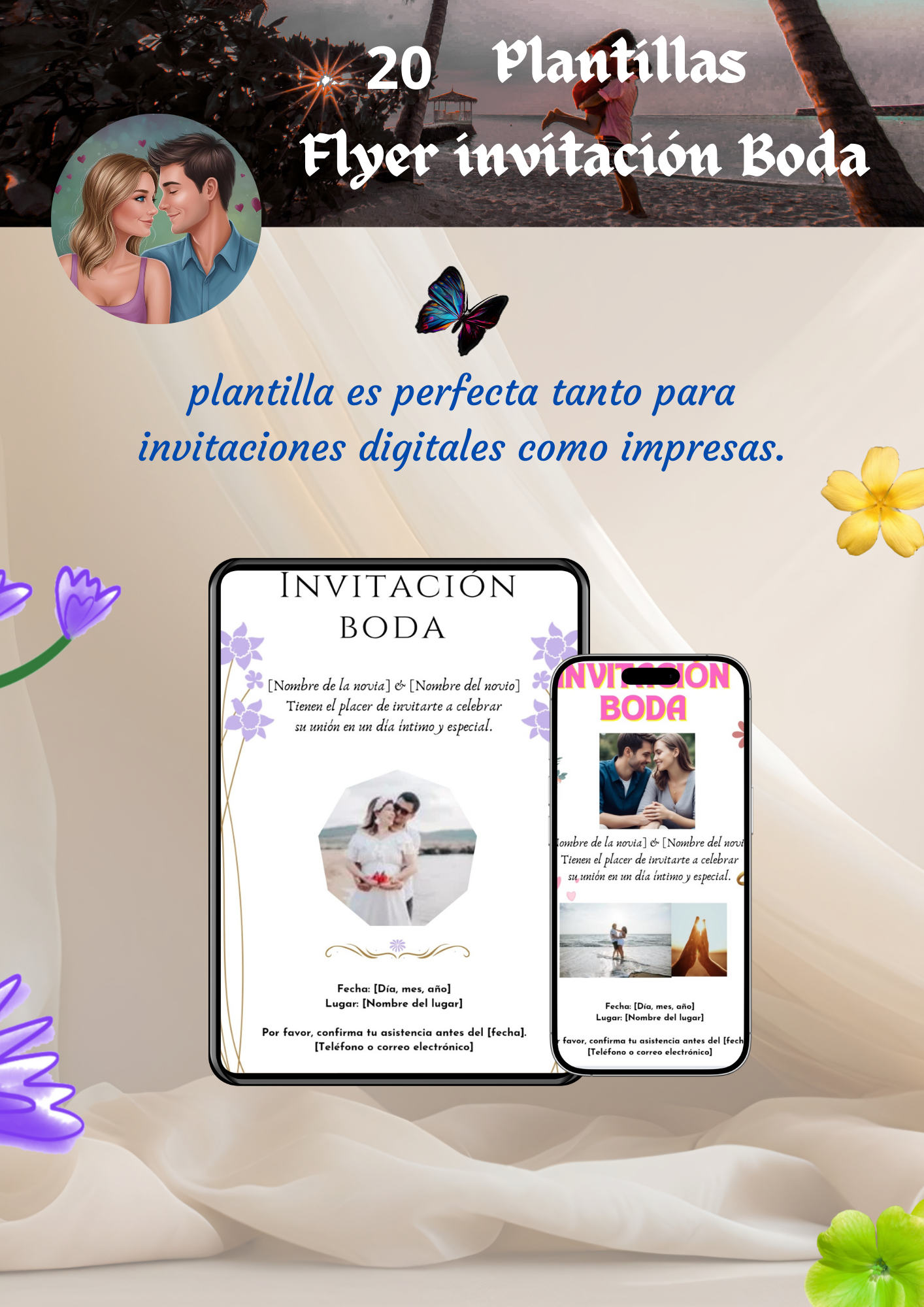 💍 20 Plantillas de Invitación de Boda 💍